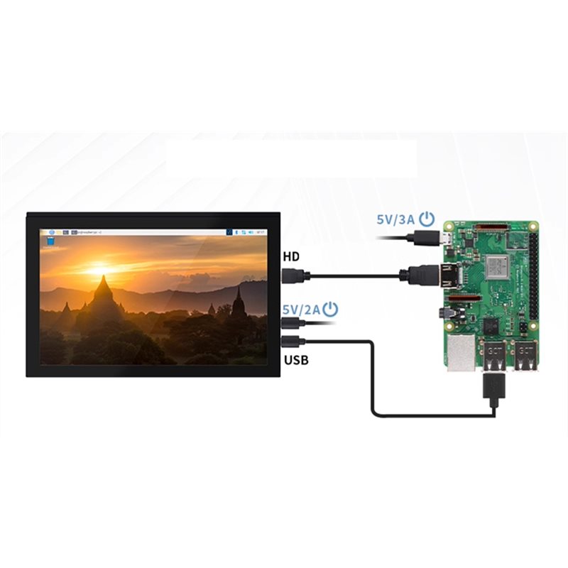 Raspberry Pi 10.1 Inch Capacitive Touch Screen Ips - M51K-For Raspberry Pi LCD Monitor With